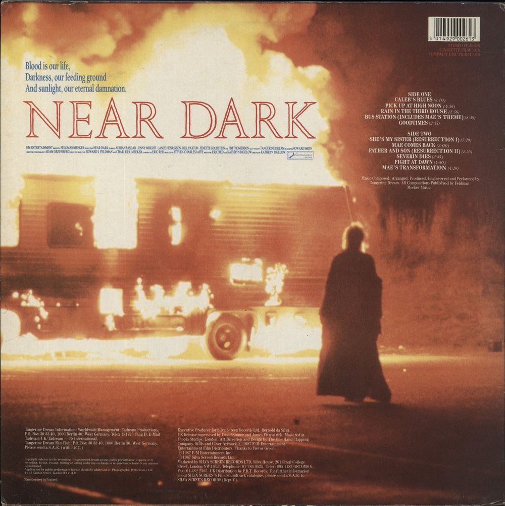 Tangerine Dream Near Dark [Original Motion Picture Score] UK vinyl LP album (LP record) 5014929002613