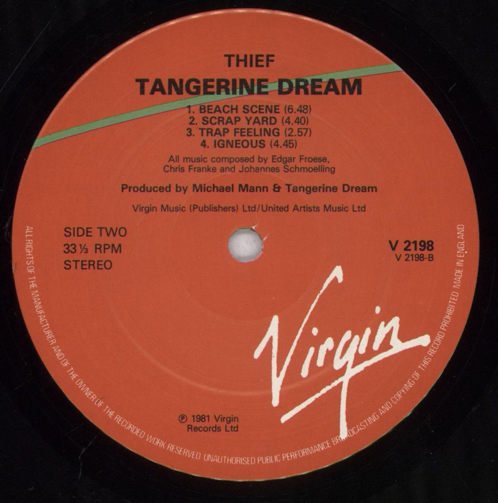 Tangerine Dream Thief - Blocked Out text UK vinyl LP album (LP record)