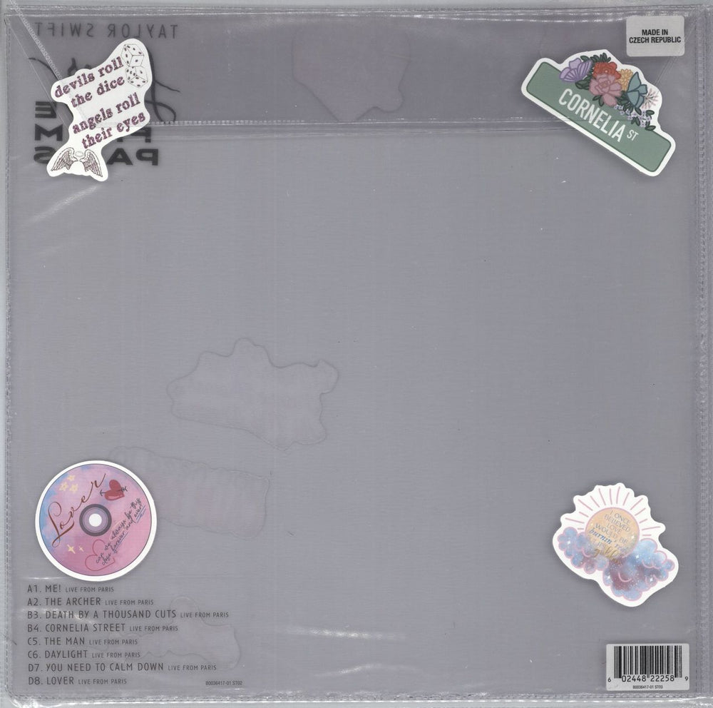 Taylor Swift Lover (Live From Paris) - 1st - 2 x 8" Heart-Shaped Pink & Baby Blue Marbled Vinyl US 8" vinyl single (8 inch record) 602448222589