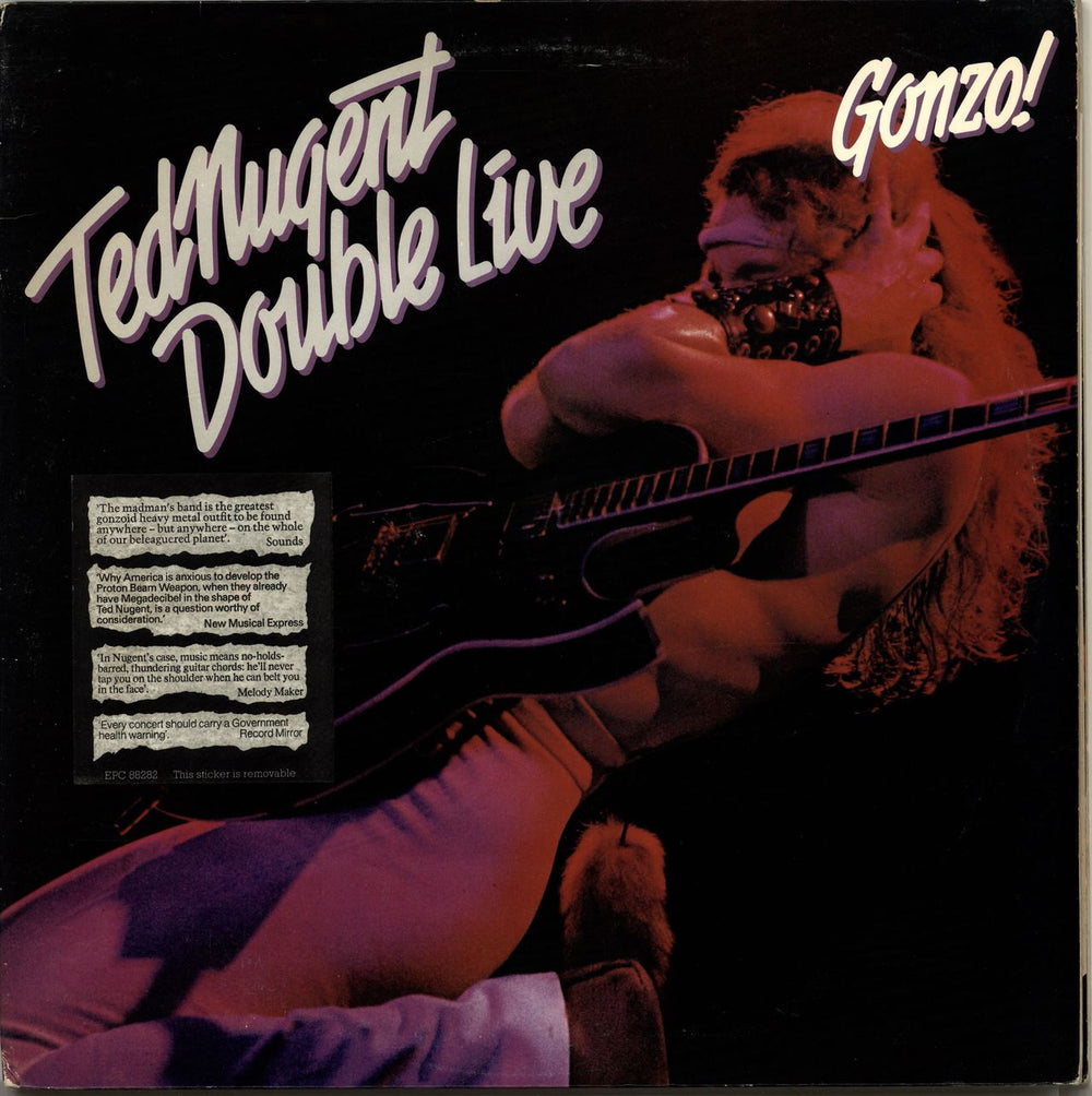 Ted Nugent Double Live Gonzo! - stickered sleeve UK 2-LP vinyl record set (Double LP Album) EPC88282