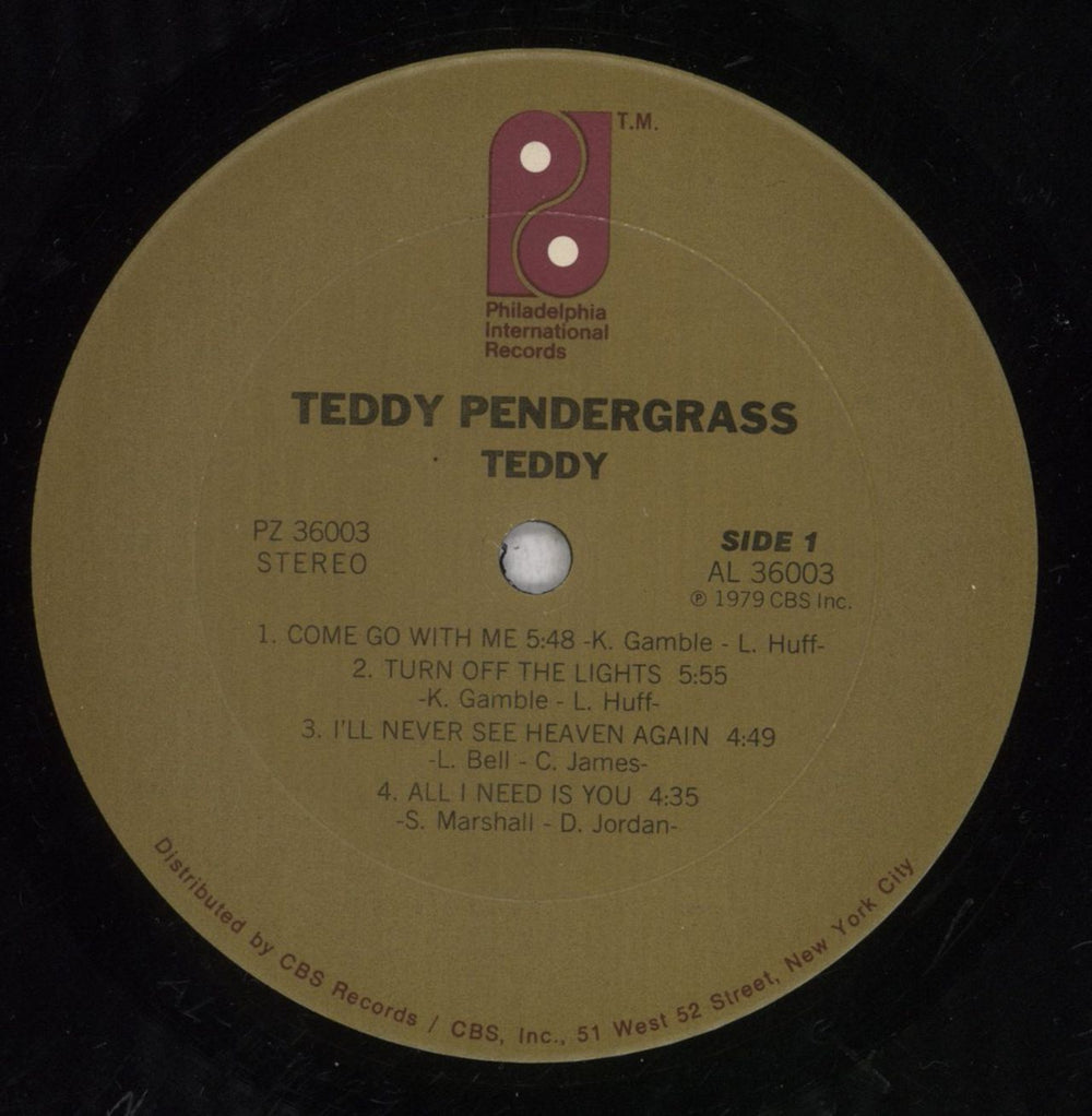 Teddy Pendergrass Teddy US vinyl LP album (LP record) PNGLPTE846835