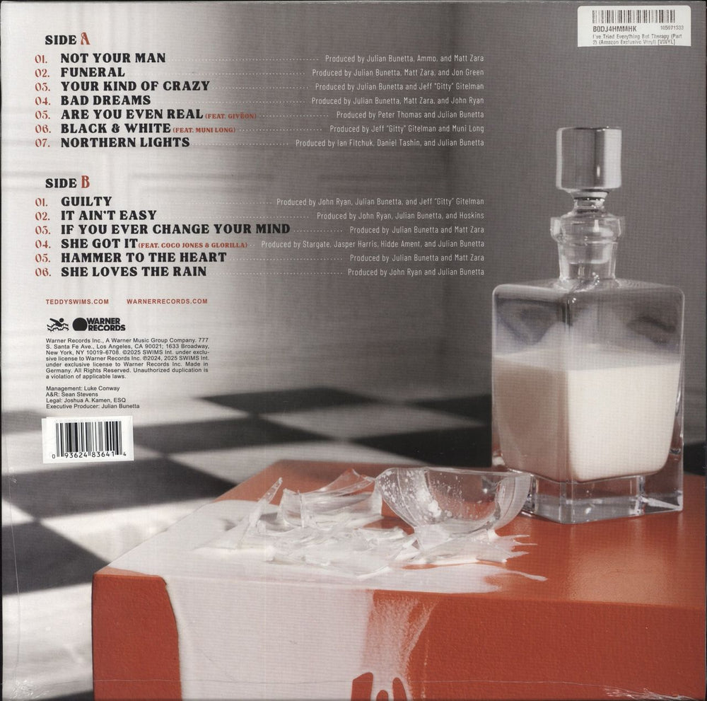 Teddy Swims I've Tried Everything But Therapy (Part 2) - Crystal Clear Vinyl - Sealed UK vinyl LP album (LP record) 093624836414