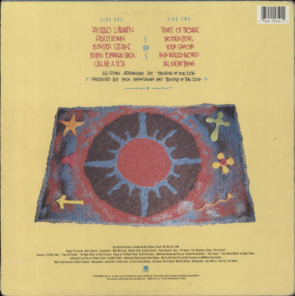 Temple of the Dog Temple Of The Dog - 1st - VG US vinyl LP album (LP record) 075021535015