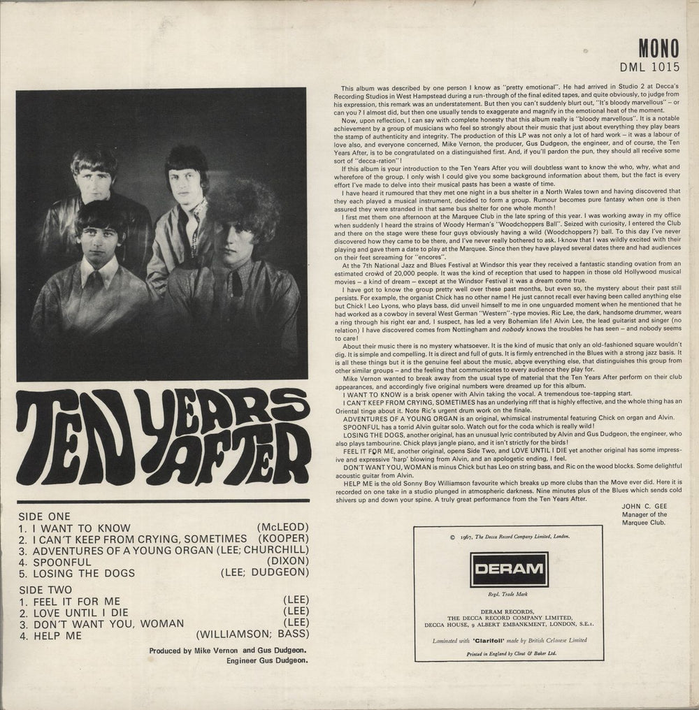 Ten Years After Ten Years After - 1st UK vinyl LP album (LP record)