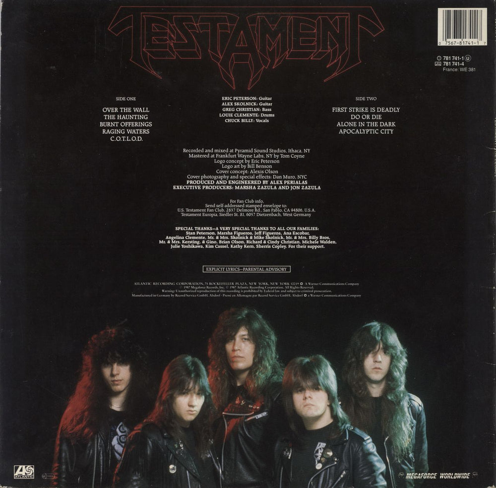 Testament The Legacy - EX German vinyl LP album (LP record) EN1LPTH675189