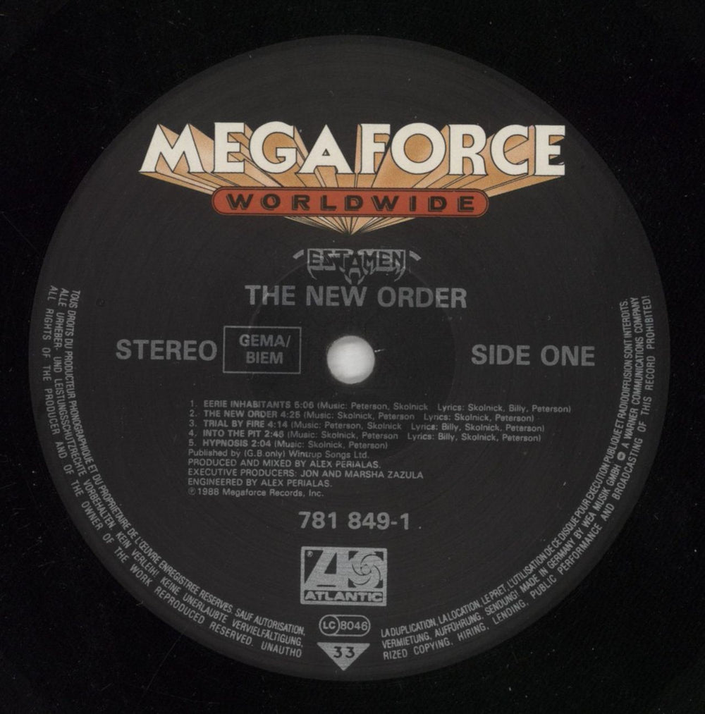 Testament The New Order - VG German vinyl LP album (LP record) EN1LPTH849722