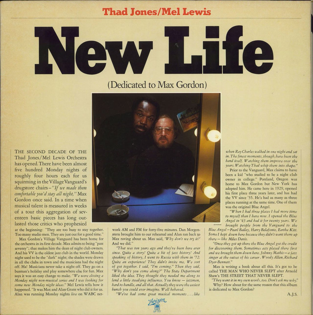 Thad Jones & Mel Lewis New Life - Tri-fold Sleeve UK vinyl LP album (LP record) AMLJ707