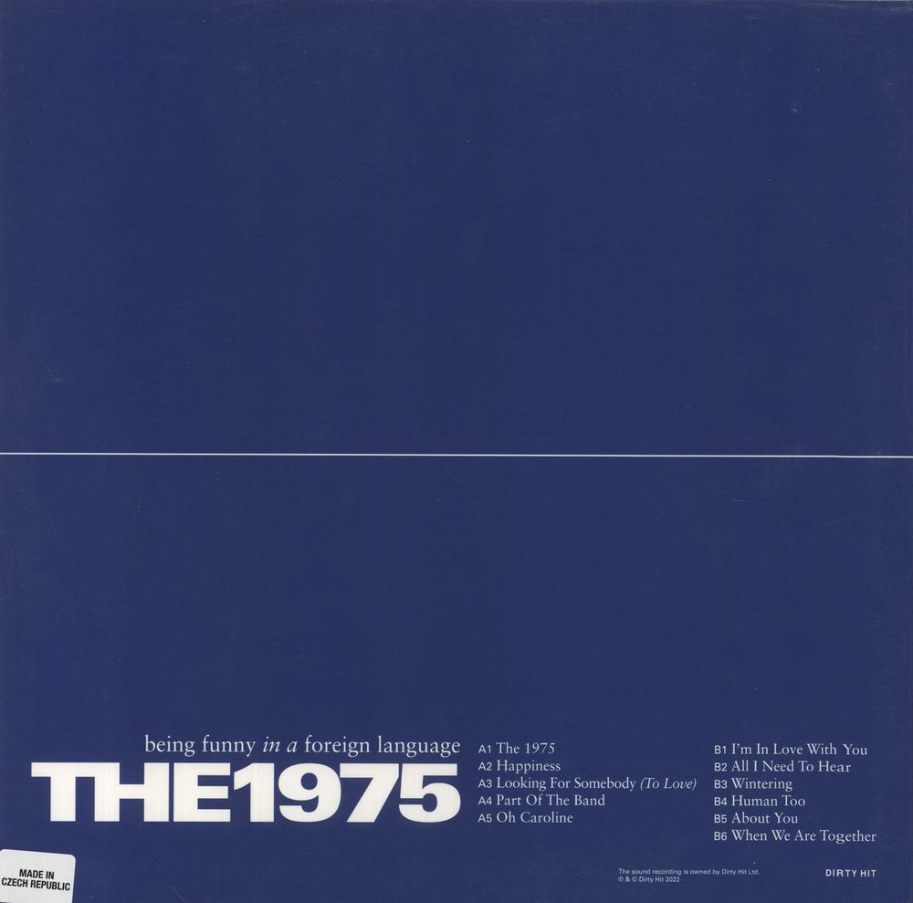 The 1975 Being Funny In A Foreign Language - Clear Vinyl UK vinyl LP album (LP record) 5060257962976