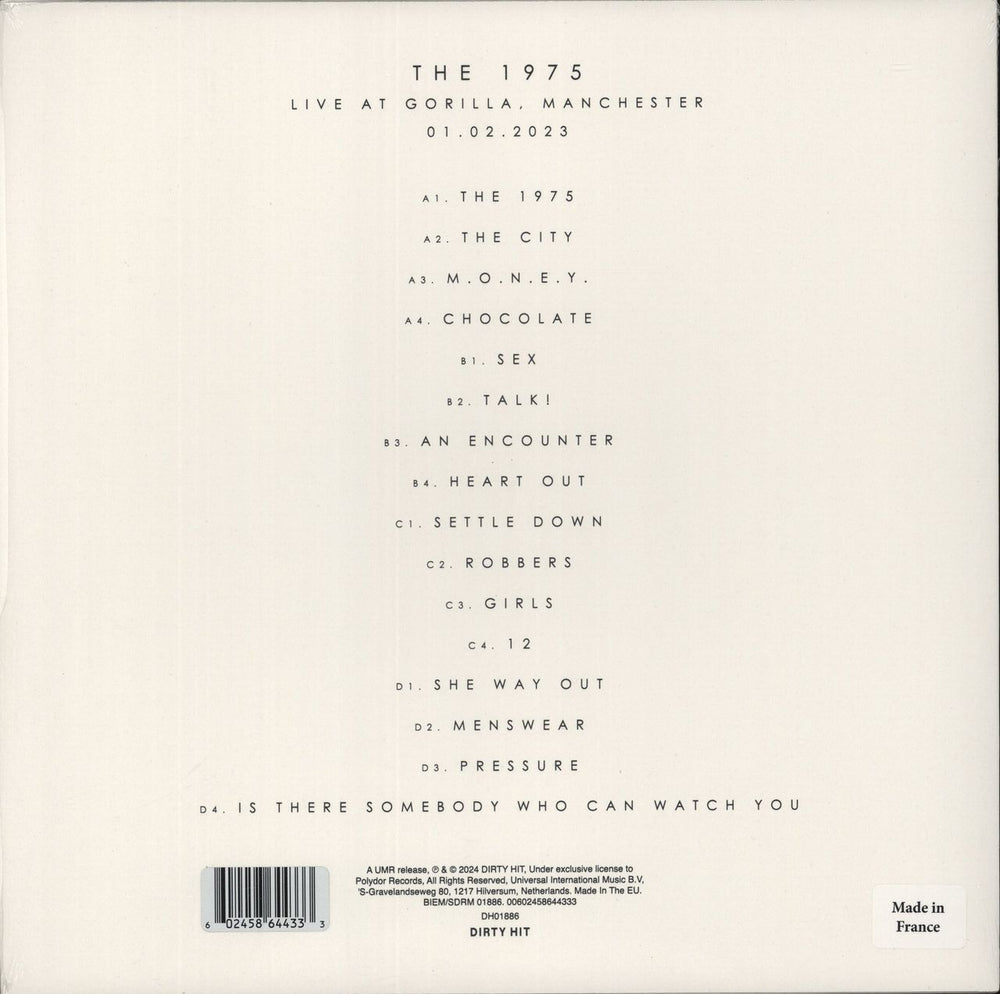 The 1975 Live At Gorilla - White Vinyl - RSD 2024 UK 2-LP vinyl record set (Double LP Album) 602458644333