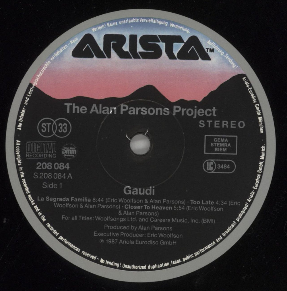 The Alan Parsons Project Gaudi - DMM German vinyl LP album (LP record) TPPLPGA857924
