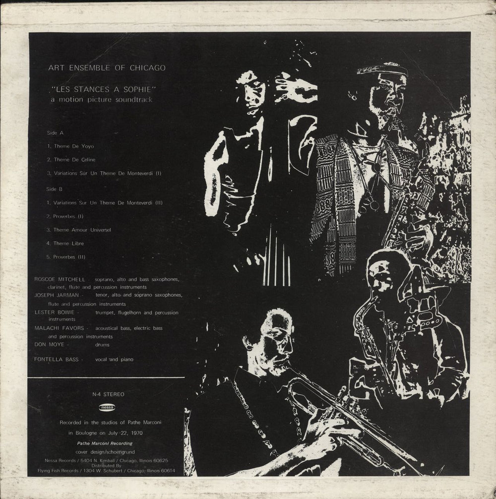 The Art Ensemble Of Chicago  Les Stances A Sophie US vinyl LP album (LP record)
