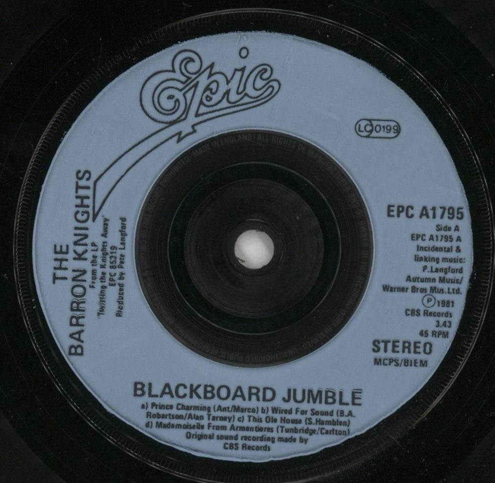 The Barron Knights Blackboard Jumble UK 7" vinyl single (7 inch record / 45) KN807BL801917