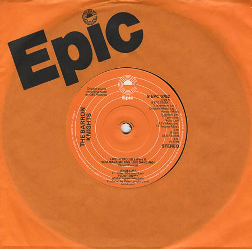 The Barron Knights Live In Trouble EP UK 7" vinyl single (7 inch record / 45) SEPC5752