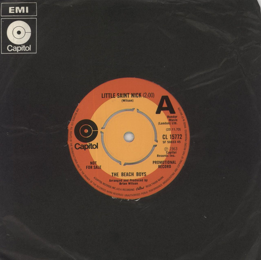 The Beach Boys Little Saint Nick UK Promo 7" vinyl single (7 inch record / 45) CL15772