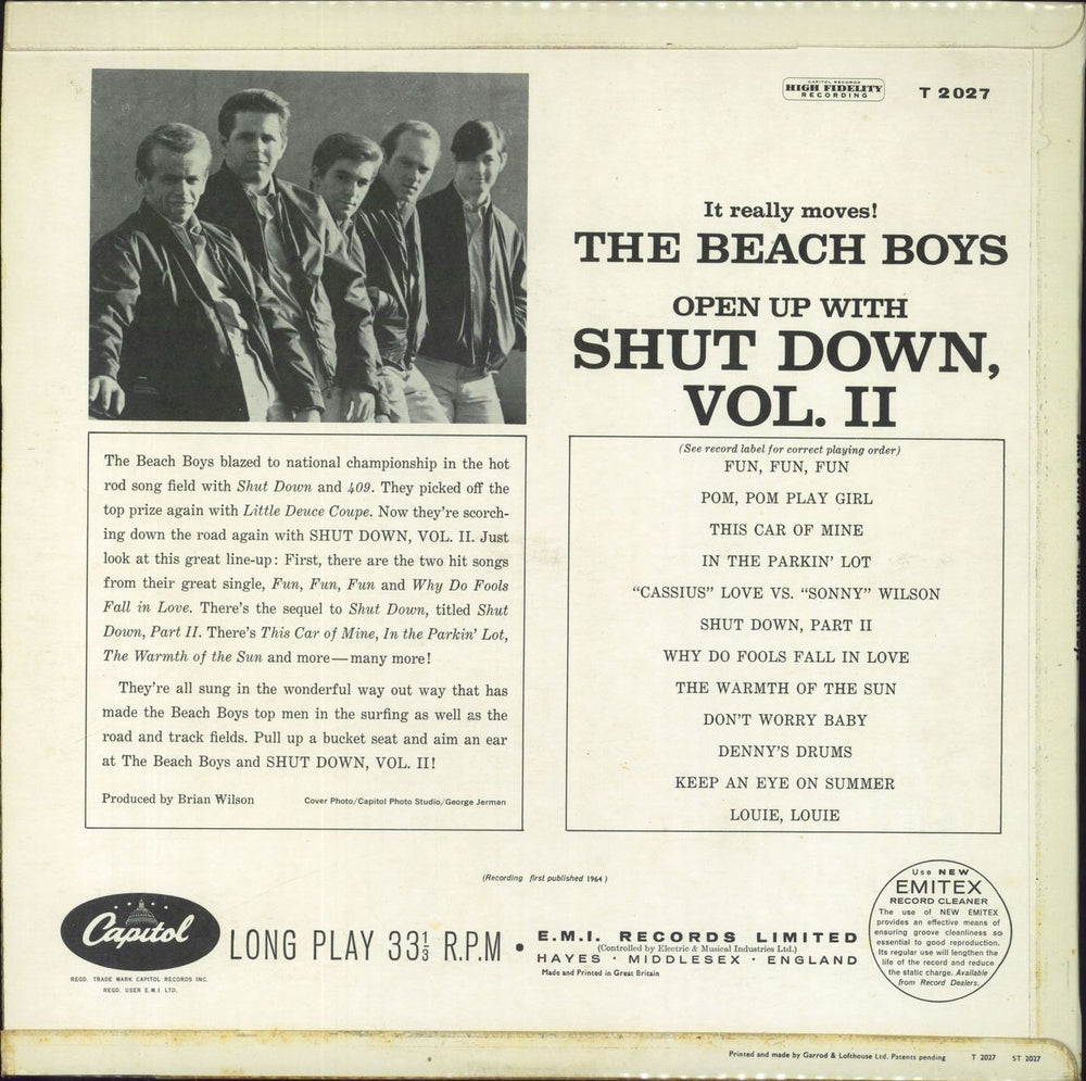 The Beach Boys Shut Down Volume 2 UK vinyl LP album (LP record)