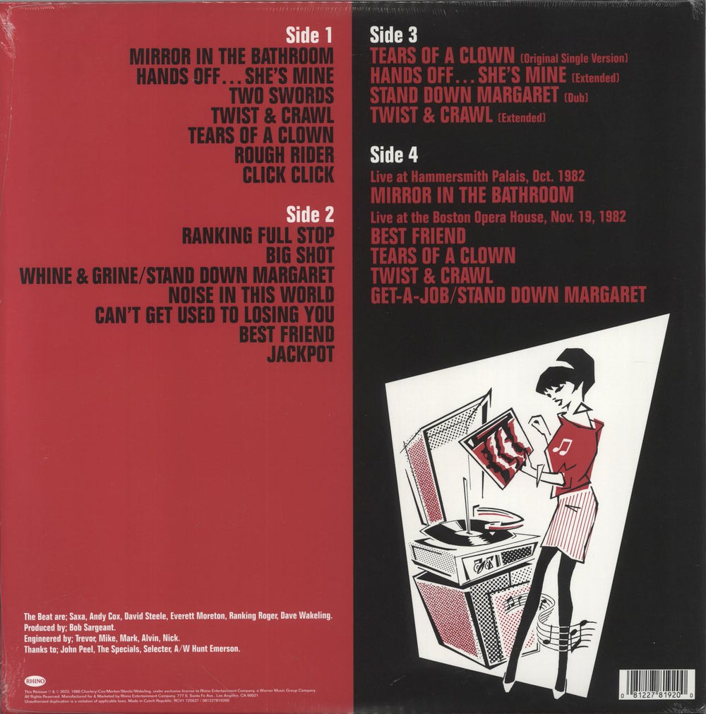 The Beat I Just Can't Stop It - RSD BF23 - Clear Vinyl - Sealed UK 2-LP vinyl record set (Double LP Album) 081227819200