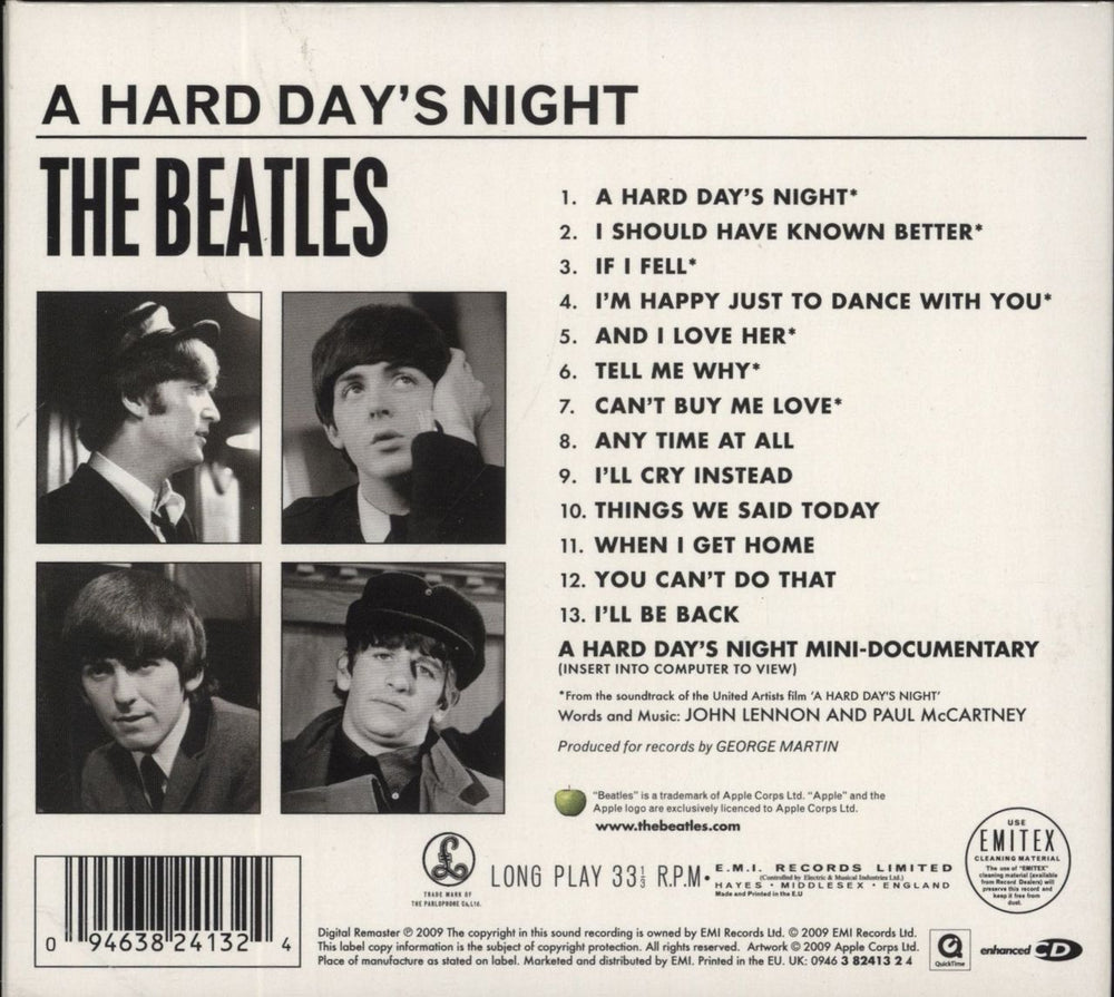 The Beatles A Hard Day's Night UK CD album (CDLP) 094638241324