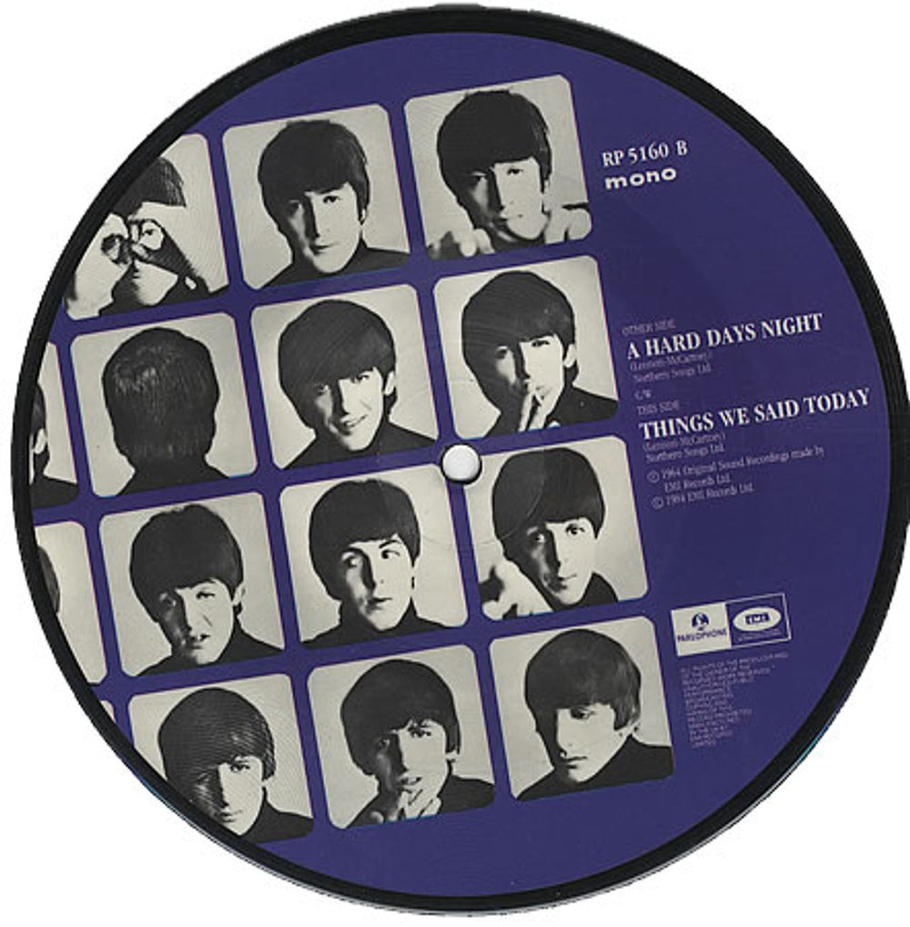 The Beatles A Hard Days Night UK 7" vinyl picture disc (7 inch picture disc single) BTL7PAH02376