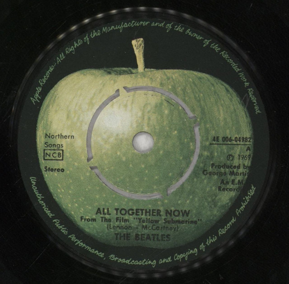 The Beatles All Together Now Swedish 7" vinyl single (7 inch record / 45) BTL07AL845301