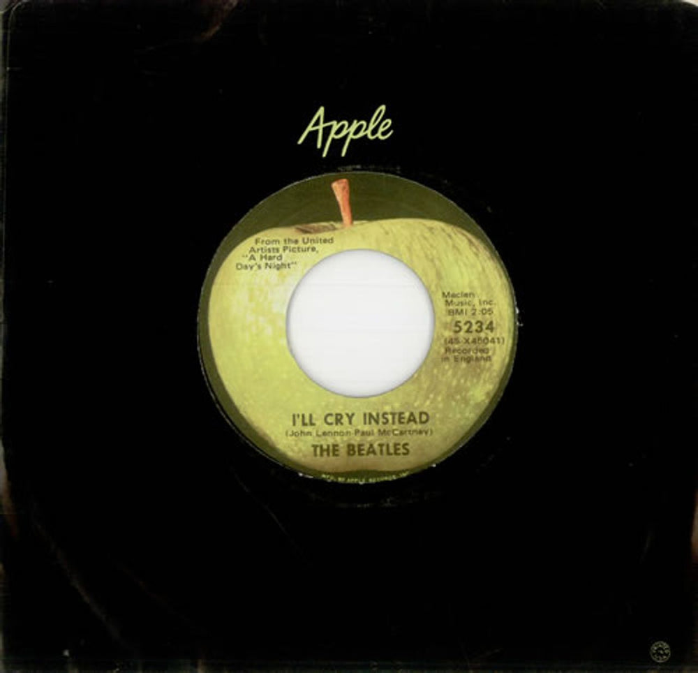 The Beatles I'll Cry Instead - 2nd Apple US 7" vinyl single (7 inch record / 45) 5234