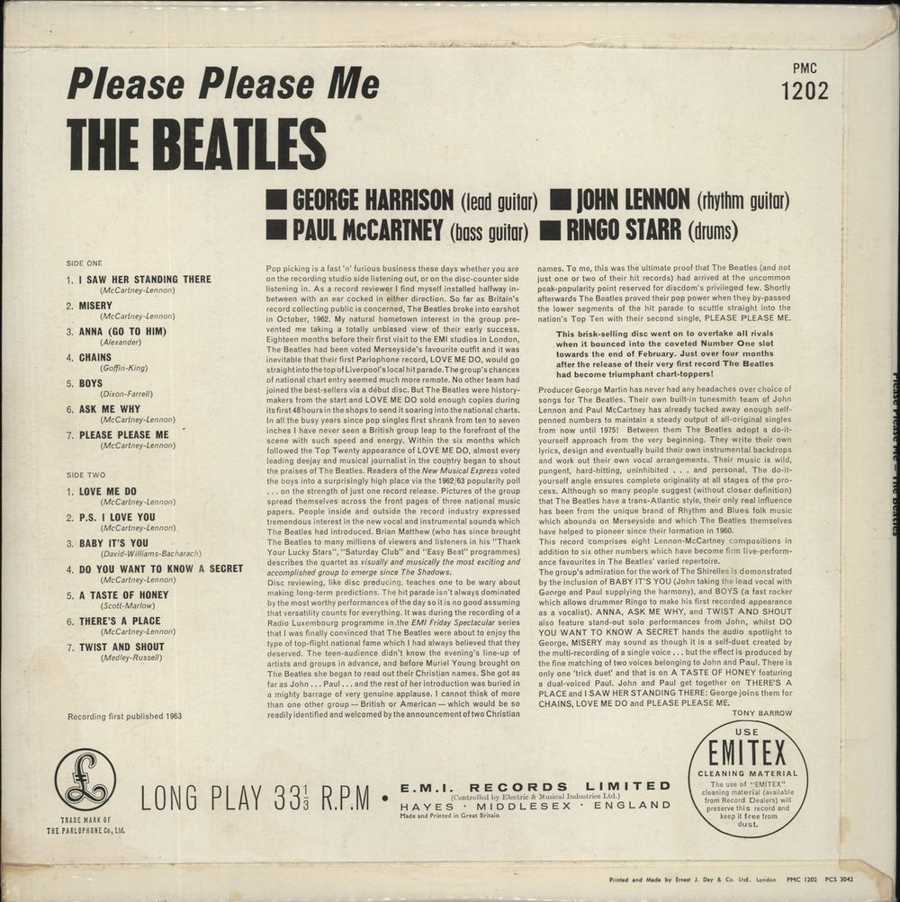 The Beatles Please Please Me - 5th EJD - EX UK vinyl LP album (LP record)