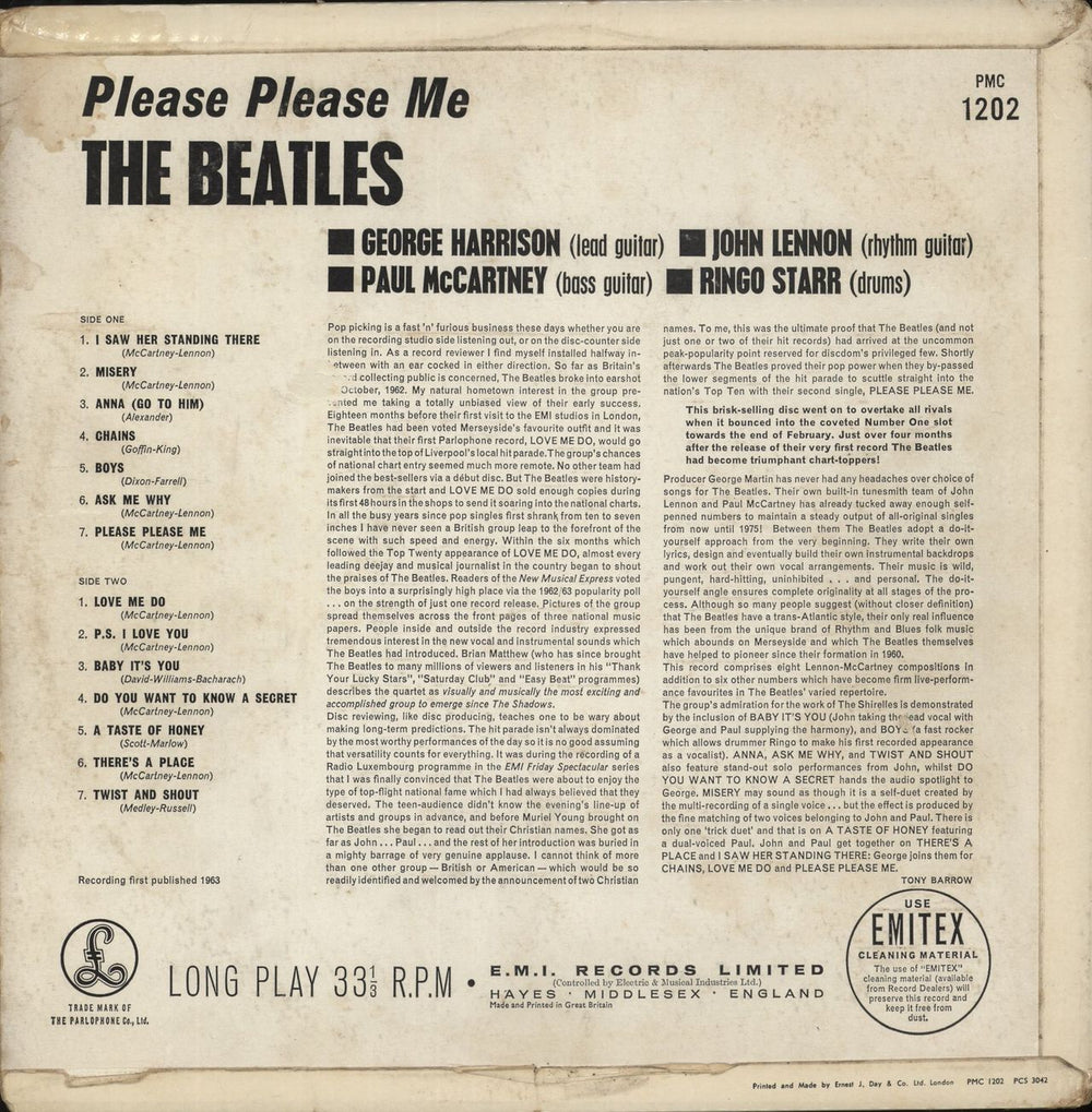 The Beatles Please Please Me - 5th EJD - VG UK vinyl LP album (LP record)