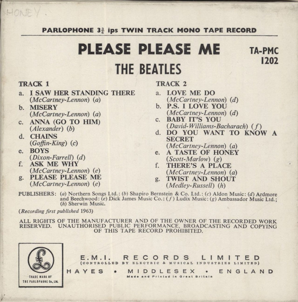 The Beatles Please Please Me UK Reel to Reel