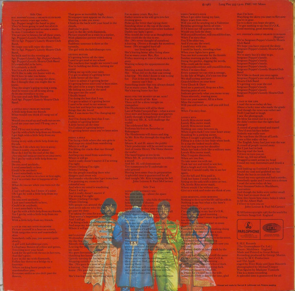 The Beatles Sgt. Pepper's - '4th Proof' - G/VG UK vinyl LP album (LP record)