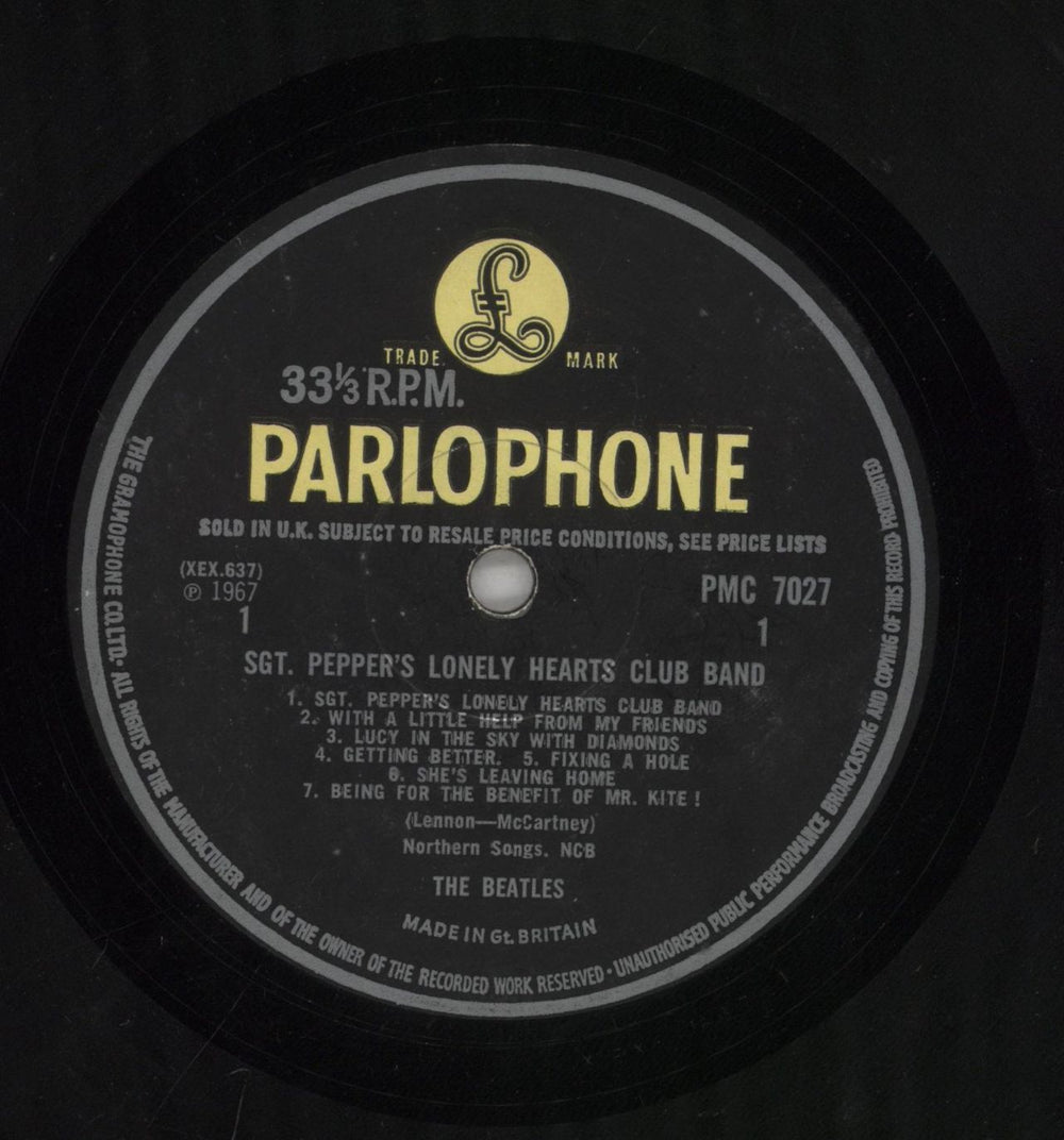 The Beatles Sgt. Pepper's - Wide Spine - WOC - EX UK vinyl LP album (LP record) BTLLPSG448606