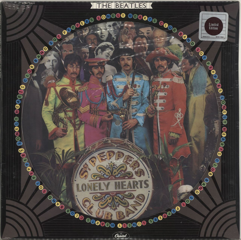 The Beatles Sgt Peppers Lonely Hearts Club Band - Sealed US picture disc LP (vinyl picture disc album) SEAX-11840