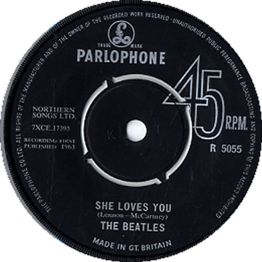 The Beatles She Loves You - 2nd UK 7" vinyl single (7 inch record / 45) BTL07SH592420