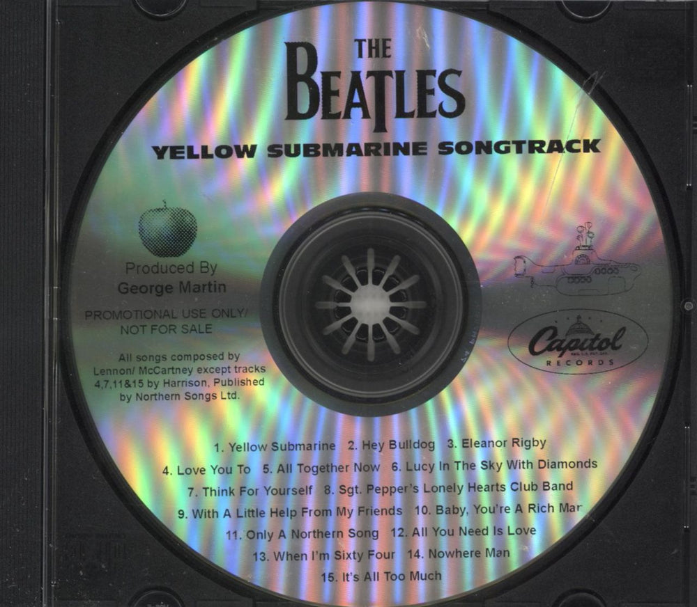 The Beatles Yellow Submarine Songtrack US Promo CD-R acetate CD ACETATE