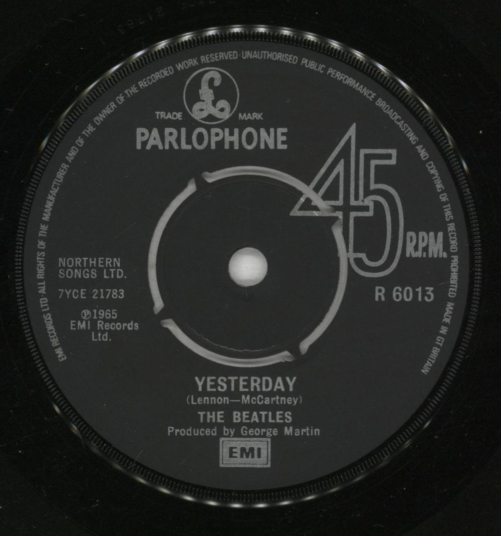 The Beatles Yesterday - 1976 UK 7" vinyl single (7 inch record / 45) BTL07YE331712