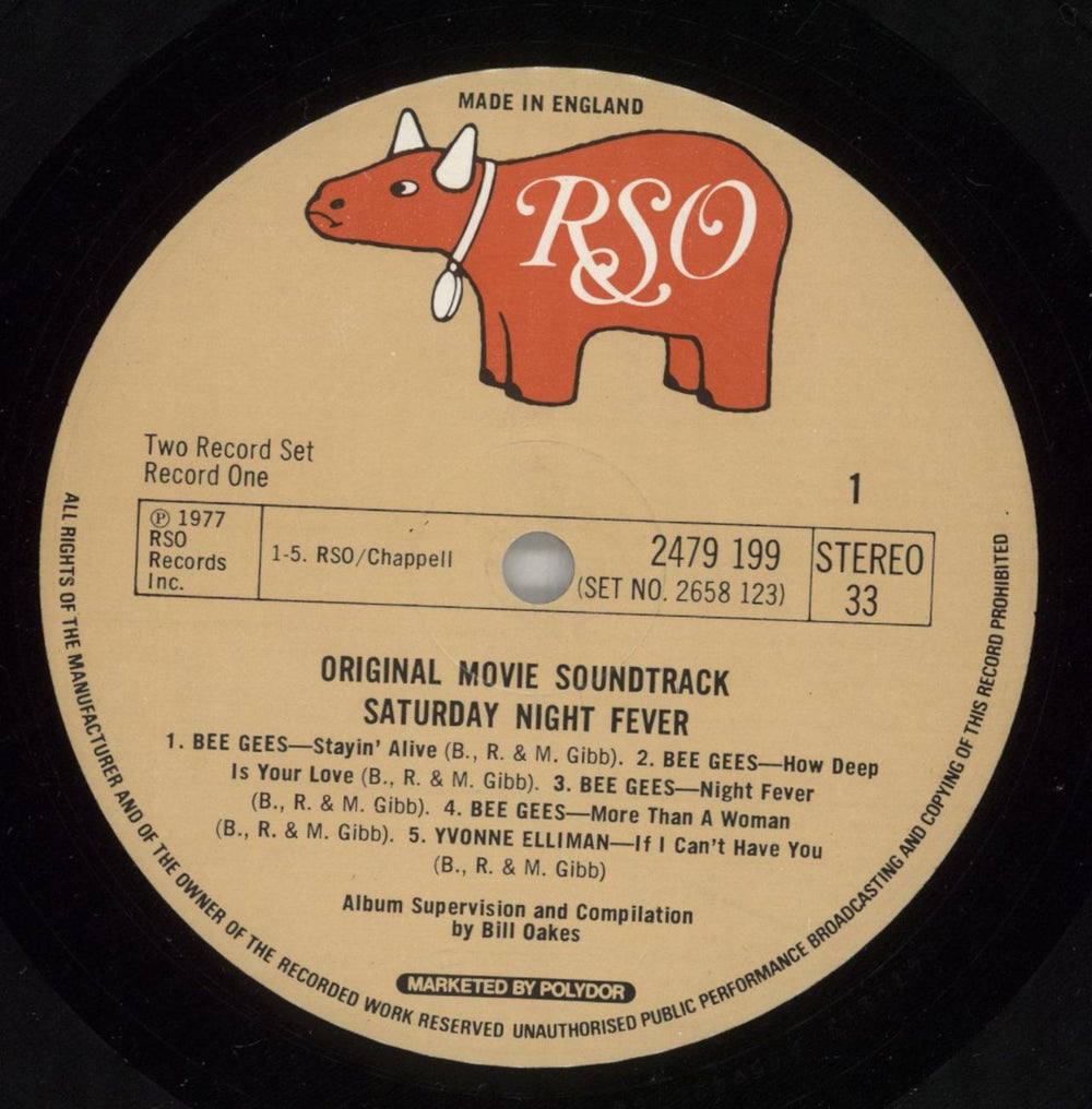 The Bee Gees Saturday Night Fever + Insert - VG+ UK 2-LP vinyl record set (Double LP Album) BGE2LSA800927