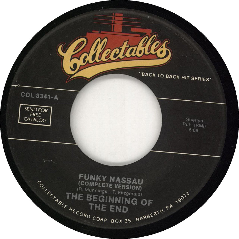 The Beginning Of The End Funky Nassau UK 7" vinyl single (7 inch record / 45) COL3341