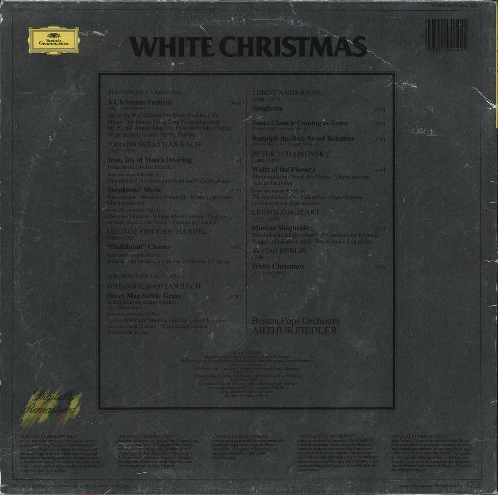 The Boston Pops Orchestra White Christmas German vinyl LP album (LP record)