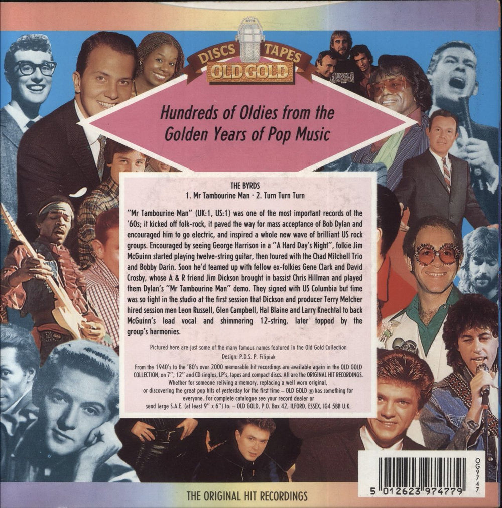 The Byrds Mr. Tambourine Man UK 7" vinyl single (7 inch record / 45) 5012623974779