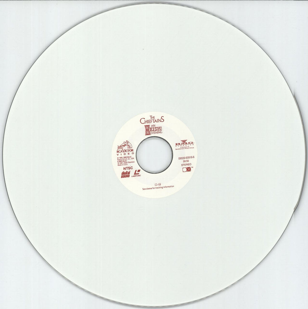 The Chieftains An Irish Evening - Shrink US laserdisc / lazerdisc TCFLZAN874086