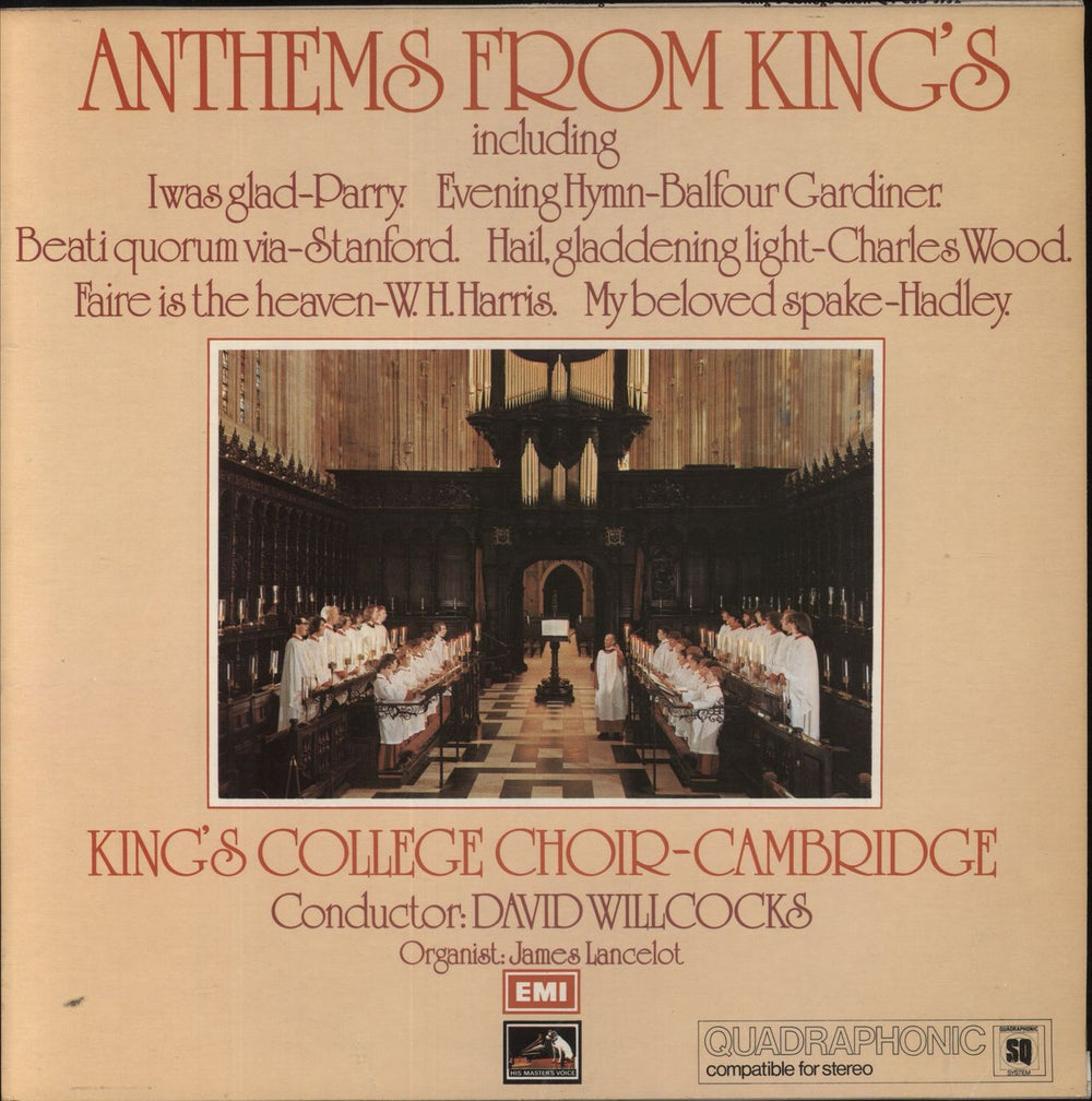 The Choir Of King's College, Cambridge Anthems From King's - Quad UK vinyl LP album (LP record) Q4CSD3752