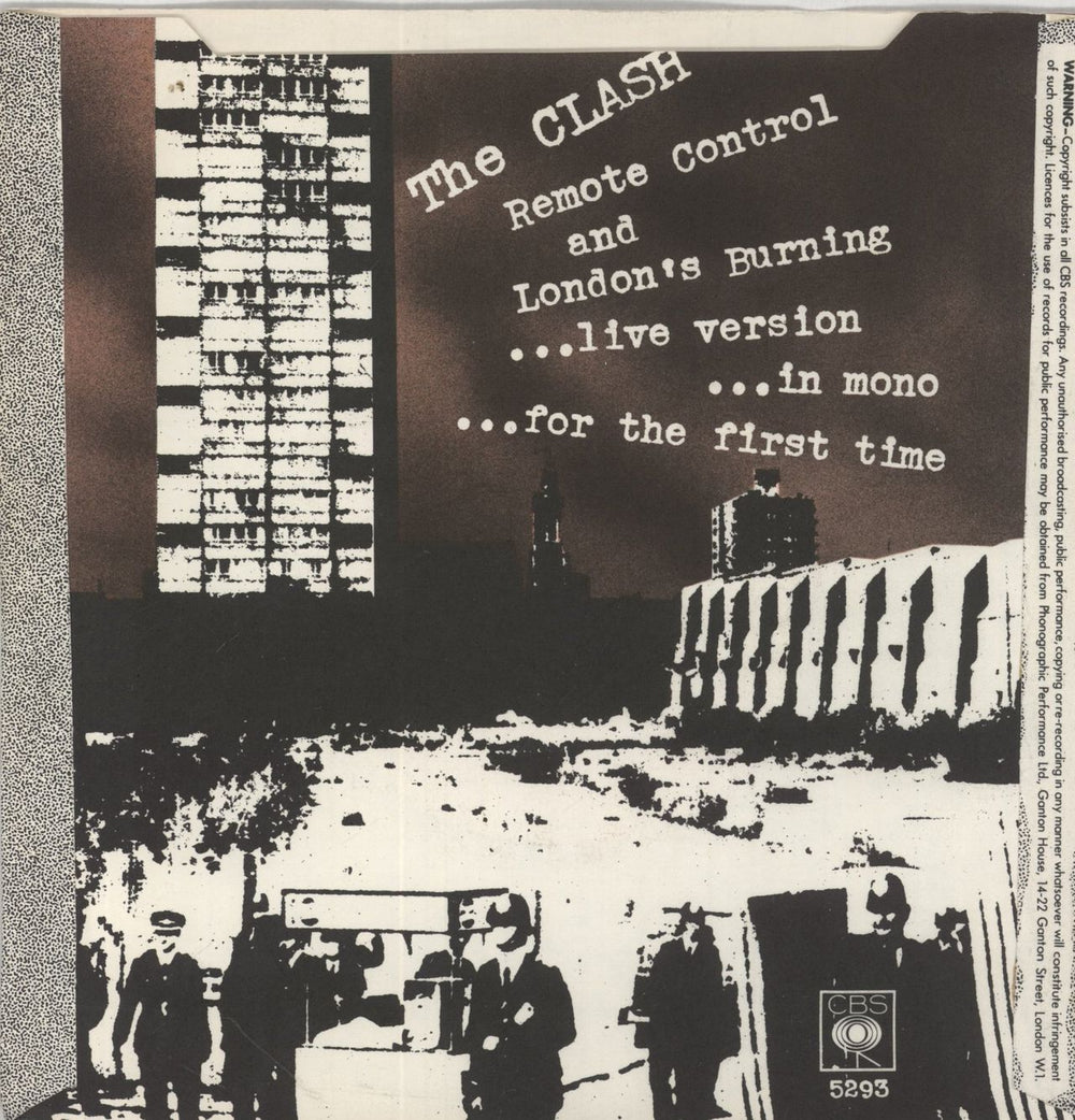 The Clash Remote Control - P/S UK 7" vinyl single (7 inch record / 45)