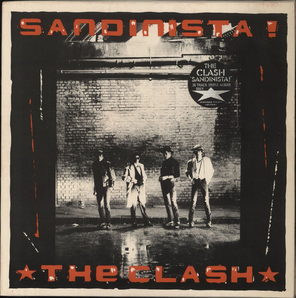 The Clash Sandinista! + Insert - Hype Sticker - EX UK 3-LP vinyl record set (Triple LP Album) FSLN1