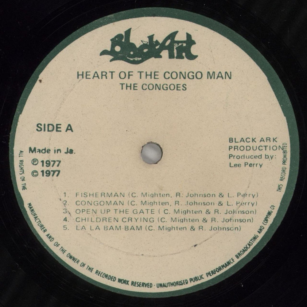 The Congos Heart Of The Congos - Green & White Label Jamaican vinyl LP album (LP record) S8GLPHE877281