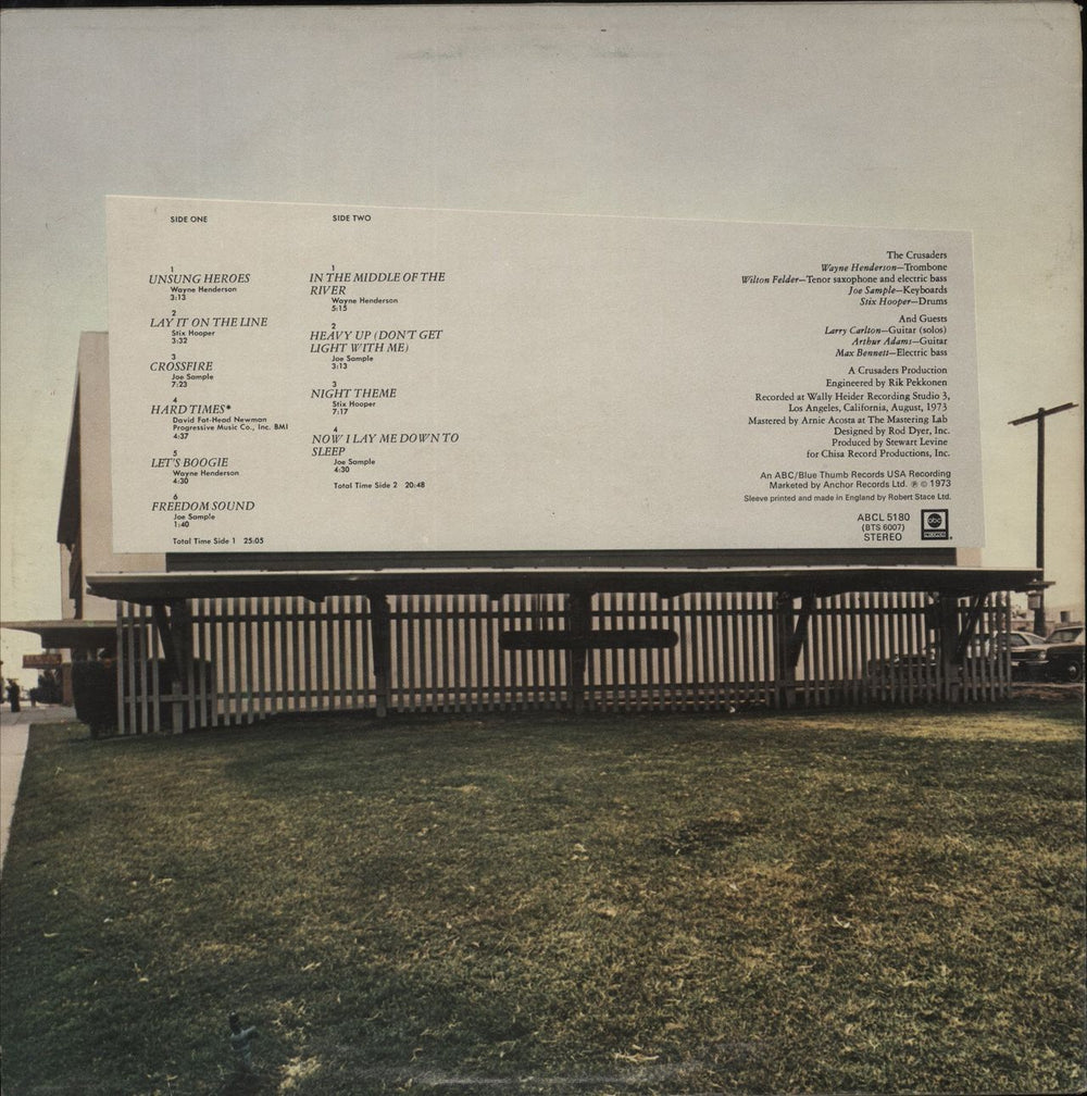 The Crusaders Unsung Heroes UK vinyl LP album (LP record)