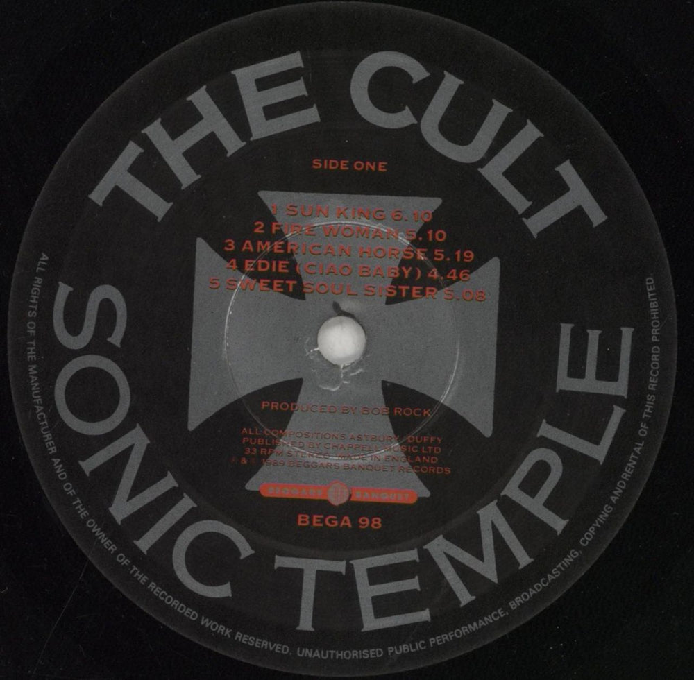 The Cult Sonic Temple - EX UK vinyl LP album (LP record) CLTLPSO773120