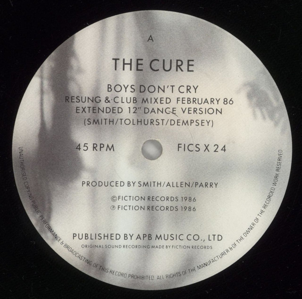 The Cure Boys Don't Cry (Extended 12" Dance Version) - VG UK 12" vinyl single (12 inch record / Maxi-single) CUR12BO795575