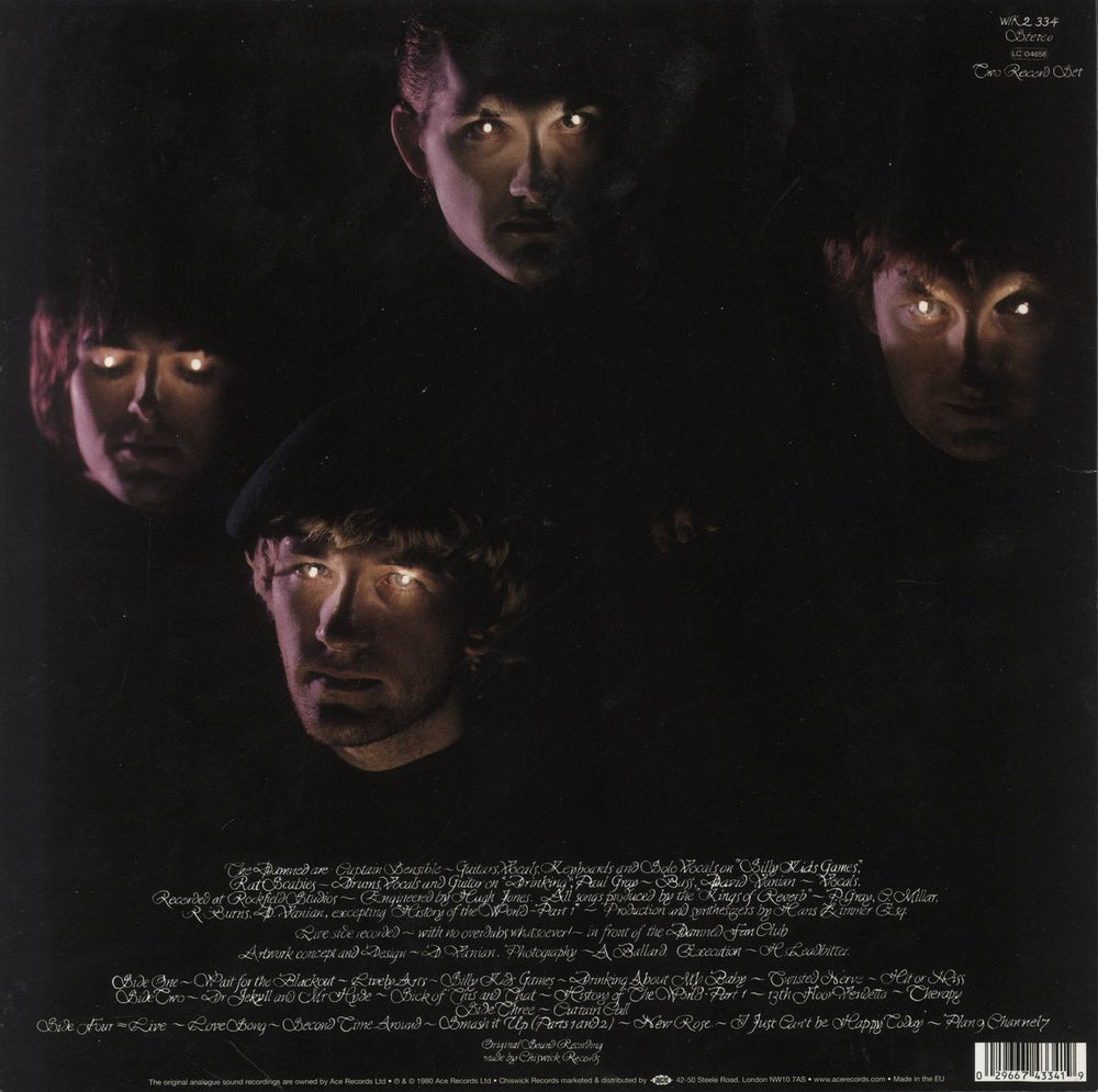 The Damned The Black Album UK 2-LP vinyl record set (Double LP Album) 029667433419