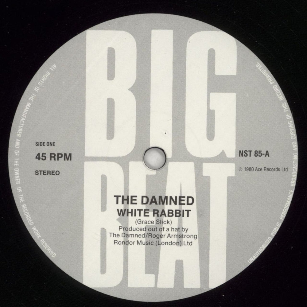The Damned White Rabbit - Grey labels - misprint UK 12" vinyl single (12 inch record / Maxi-single) DAM12WH849413