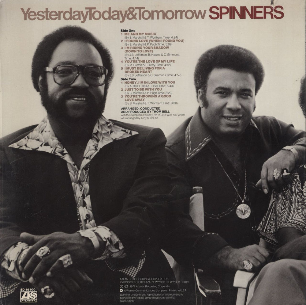 The Detroit Spinners Yesterday Today & Tomorrow US vinyl LP album (LP record)