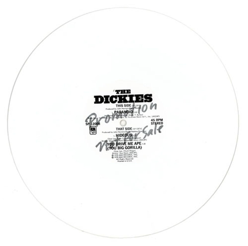 The Dickies The Dickies - White Vinyl - Shrink US Promo 10" vinyl single (10 inch record) DIC10TH313448