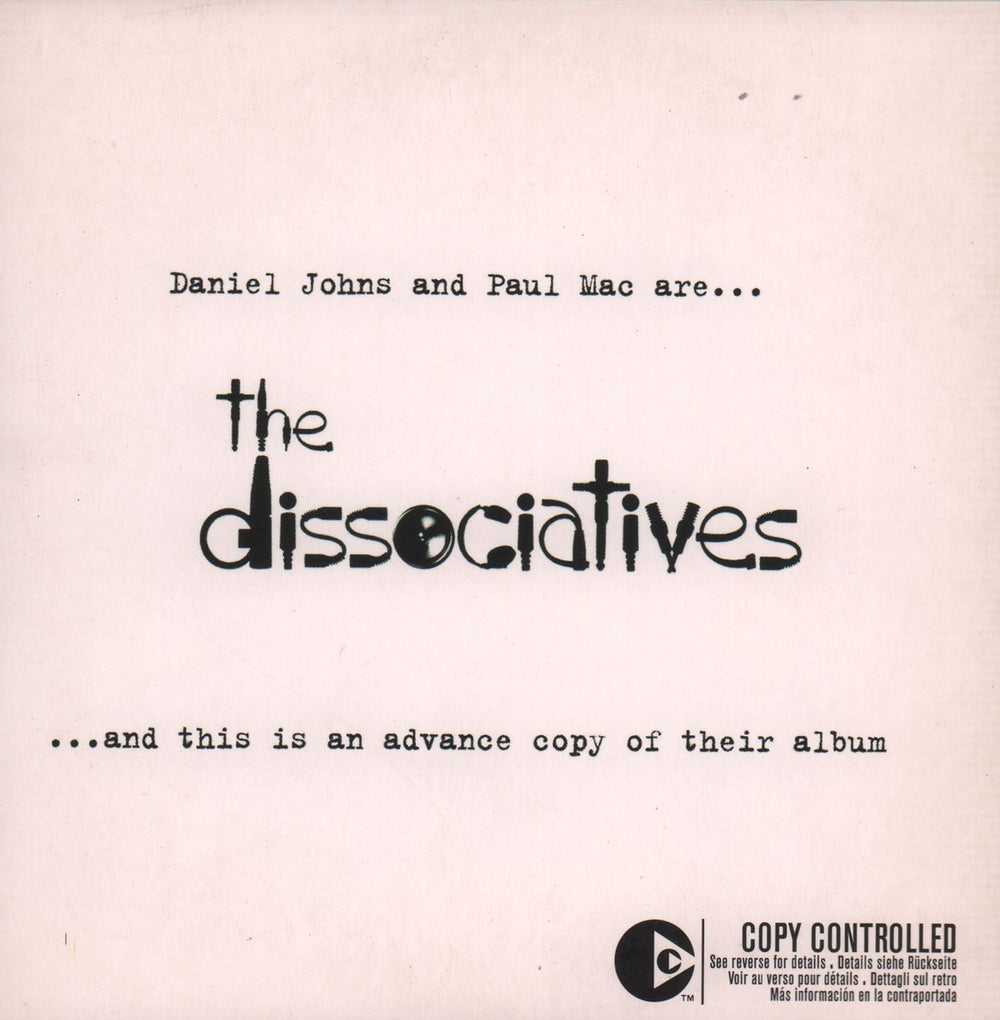 The Dissociatives The Dissociatives UK Promo CD album (CDLP) CDVIRDJ217